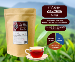 Trà đen viên tròn Hồng Đức 300g 